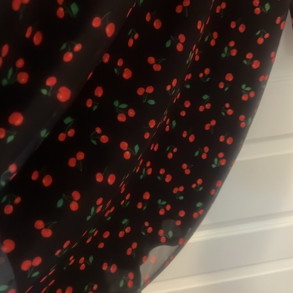 ASOS cherry sheer black and red midi dress plus size 24 fully lined indie boho - Picture 9 of 15